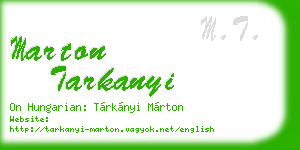 marton tarkanyi business card