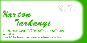 marton tarkanyi business card